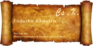 Császka Klaudia névjegykártya