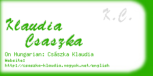 klaudia csaszka business card