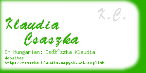 klaudia csaszka business card